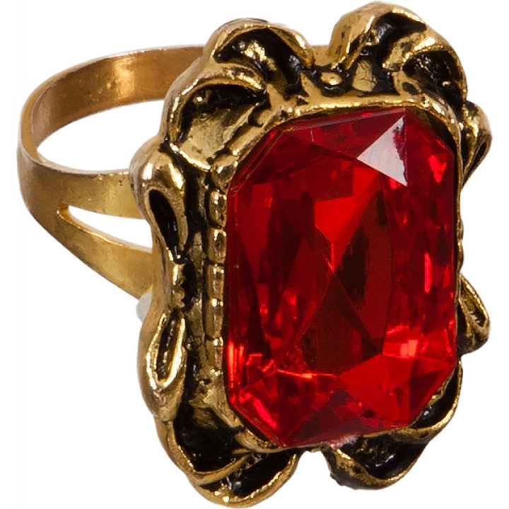 Anello con pietra rossa