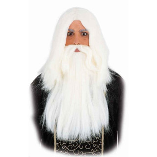 Parrucca mago Merlino con barba