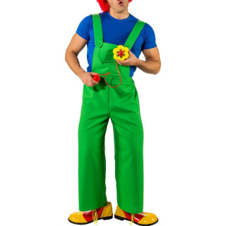 Salopette Verde Acido Uomo per Spettacoli e Clown