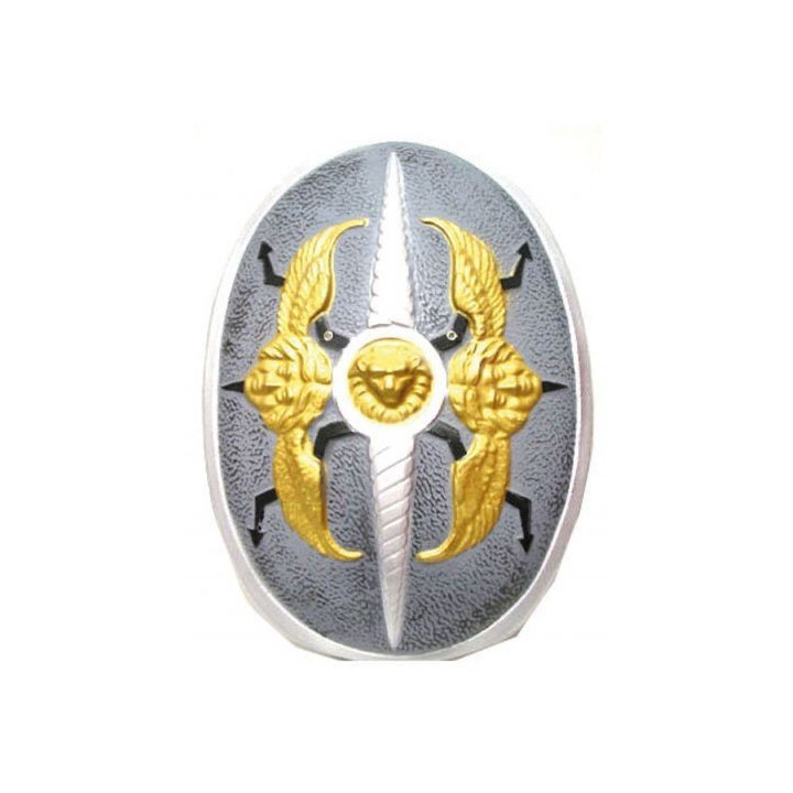 Scudo ovale leone e putti alati