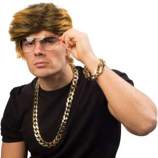 Set catena e bracciale dorato