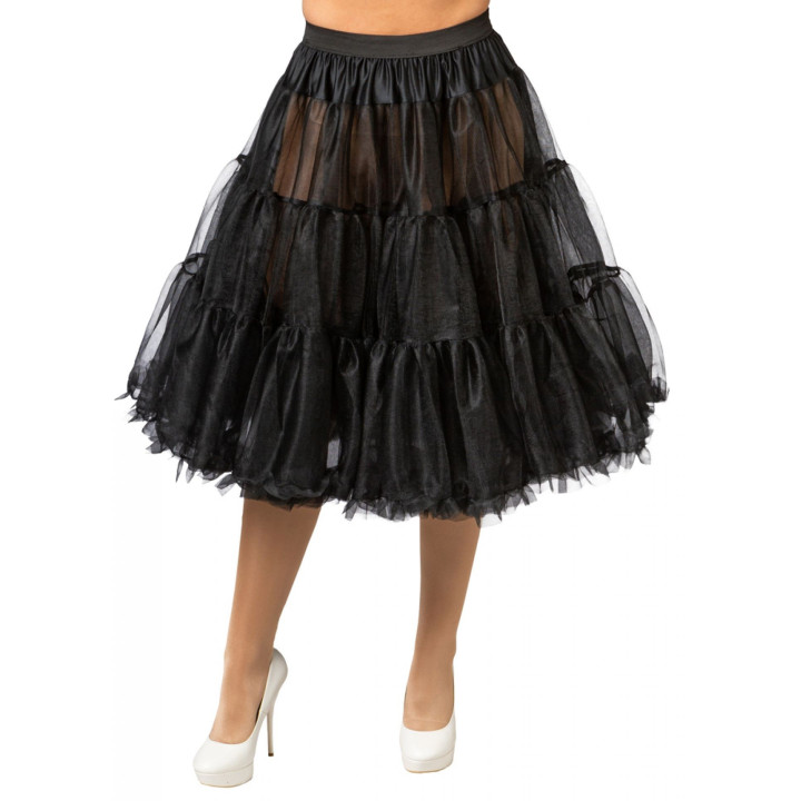 Sottogonna a tre strati nera arricciata