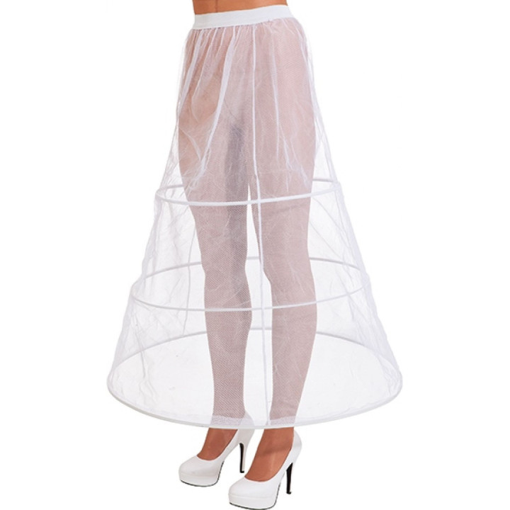 Sottogonna lunga ampia 3 cerchi per abiti da sposa e storici