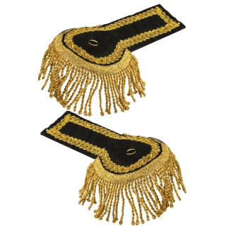 Spalline nere con frange dorate