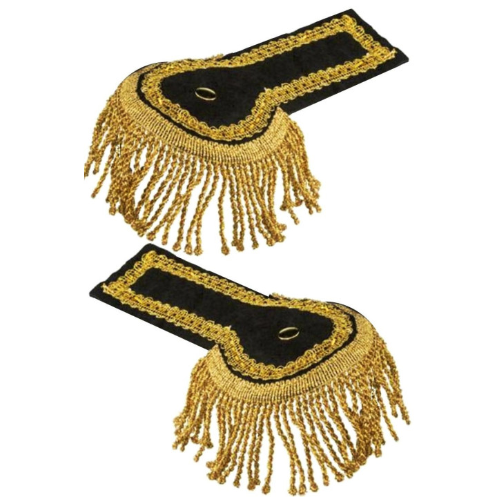 Spalline nere con frange dorate