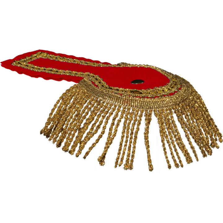 Spalline rosse con frange dorate