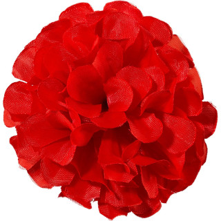 Spilla Crisantemo Rosso in Similseta – Fiore Decorativo Glamour per Abiti e Capelli