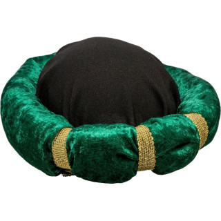 Turbante da Sultano Verde – Copricapo Orientale con Corona Smeraldo