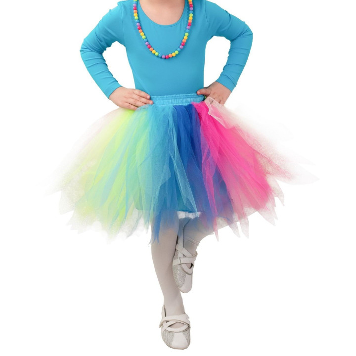 Tutù Arcobaleno Elegante – Fascia Elastica e Tulle Iridescente