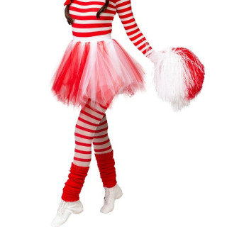 Tutù Bicolore Bianco e Rosso Elegante – Fascia Elastica e Tulle Voluminoso