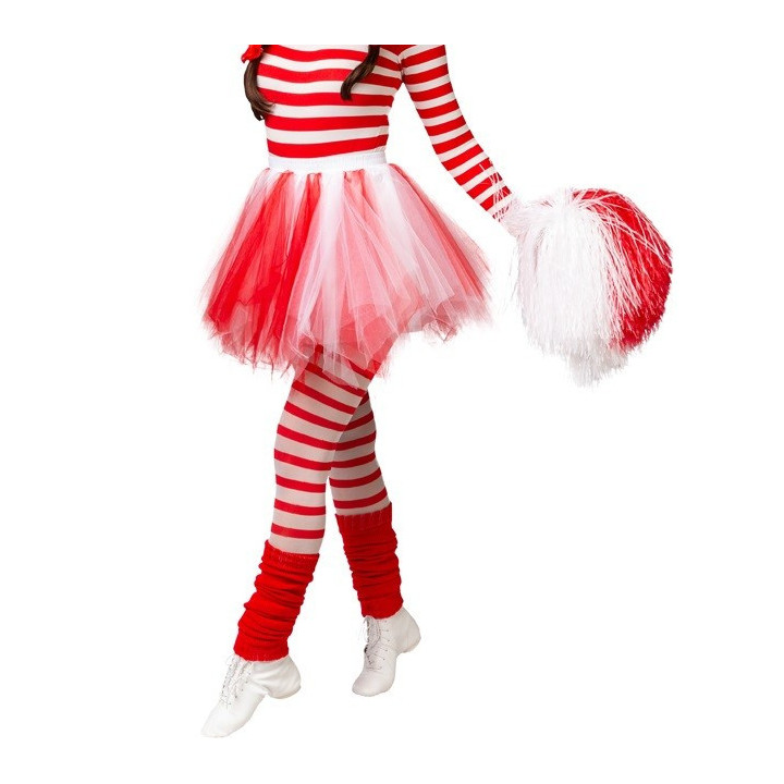 Tutù Bicolore Bianco e Rosso Elegante – Fascia Elastica e Tulle Voluminoso