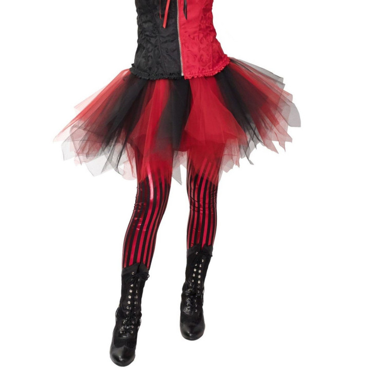 Tutù Bicolore Rosso e Nero Elegante – Fascia Elastica e Tulle Voluminoso