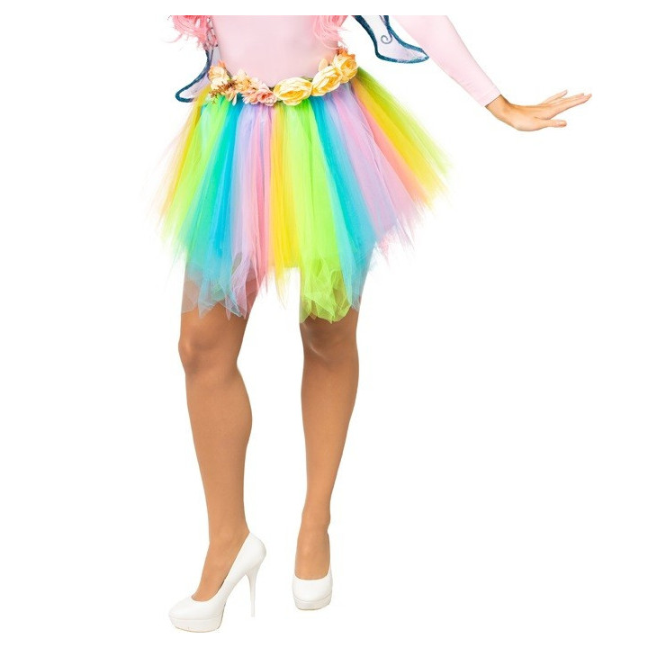 Tutù Multicolor Pastello Elegante – Fascia Elastica e Tulle Morbido