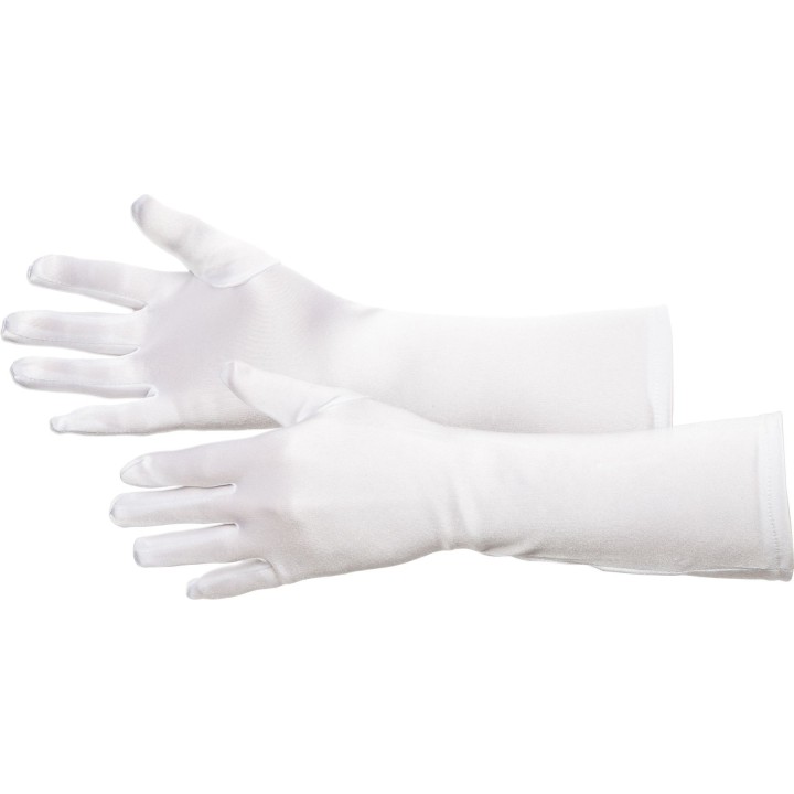 Guanti lunghi in raso bianchi