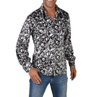 Camicia Halloween con teschi da uomo