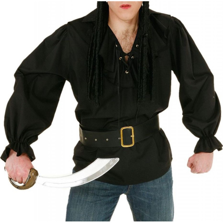 Camicia con Ruches Nera da Uomo