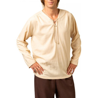 Camicia Storica Medievale Beige con Pistagna