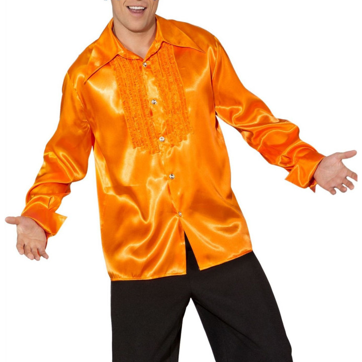 Camicia uomo ruches arancione