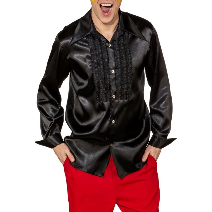 Camicia uomo ruches nera