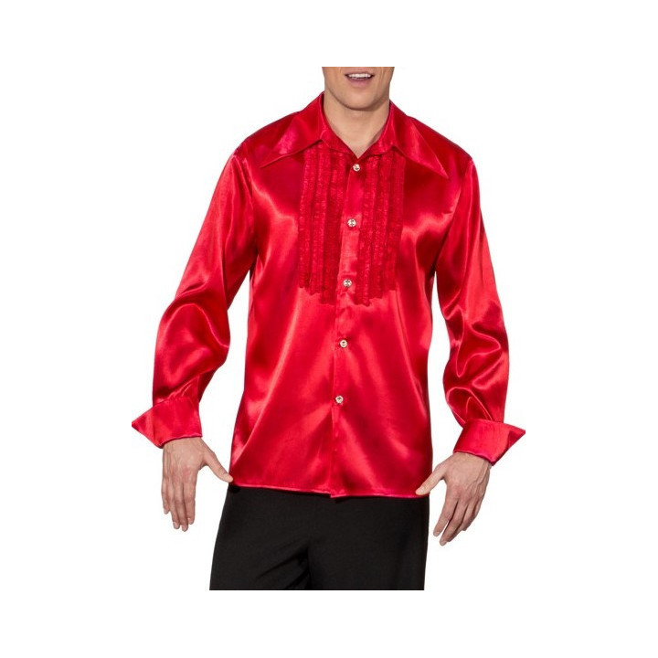 Camicia uomo ruches rossa