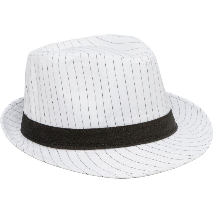 Cappello Bianco da Gangster Anni '30 con Fascia Nera