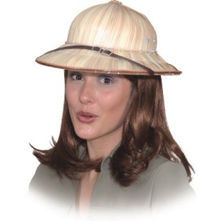 Cappello Coloniale Safari – Casco da Esploratore in Bamboo con Cinturino in Ecopelle