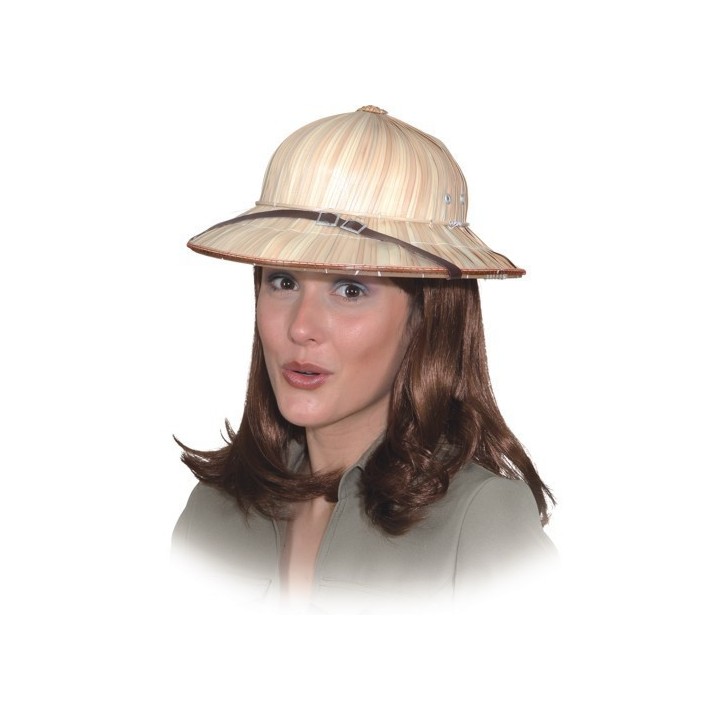 Cappello Coloniale Safari – Casco da Esploratore in Bamboo con Cinturino in Ecopelle