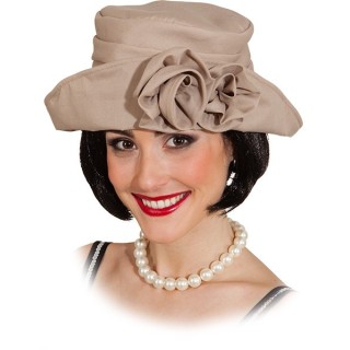 Cappello Donna Stile Liberty – Anni ’20 con Doppio Fiore e Tessuto Impermeabile