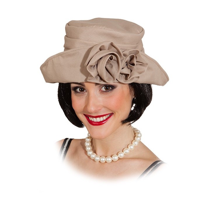 Cappello Donna Stile Liberty – Anni ’20 con Doppio Fiore e Tessuto Impermeabile