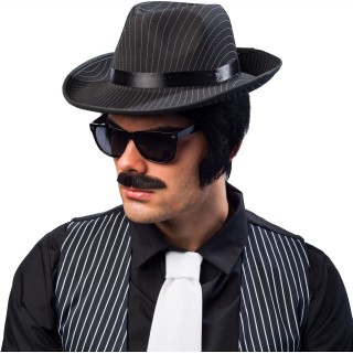 Cappello Gessato Nero da Gangster Anni Trenta