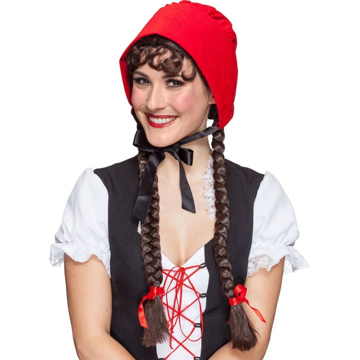 Cappuccio Rosso con Lacci – Accessorio Fiabesco per Costume Cappuccetto e Rievocazioni