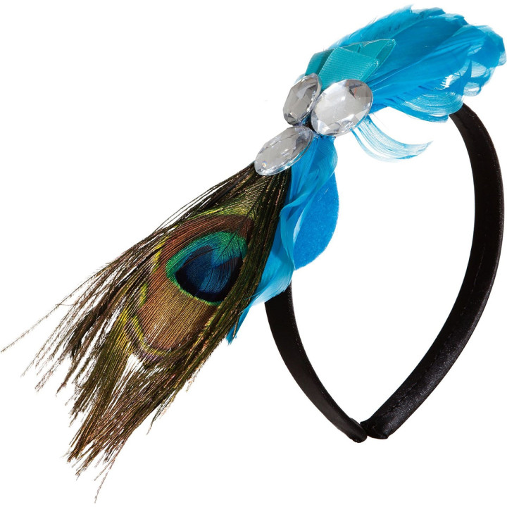 Cerchietto Charleston con Piuma di Pavone – Acconciatura Elegante Anni Venti