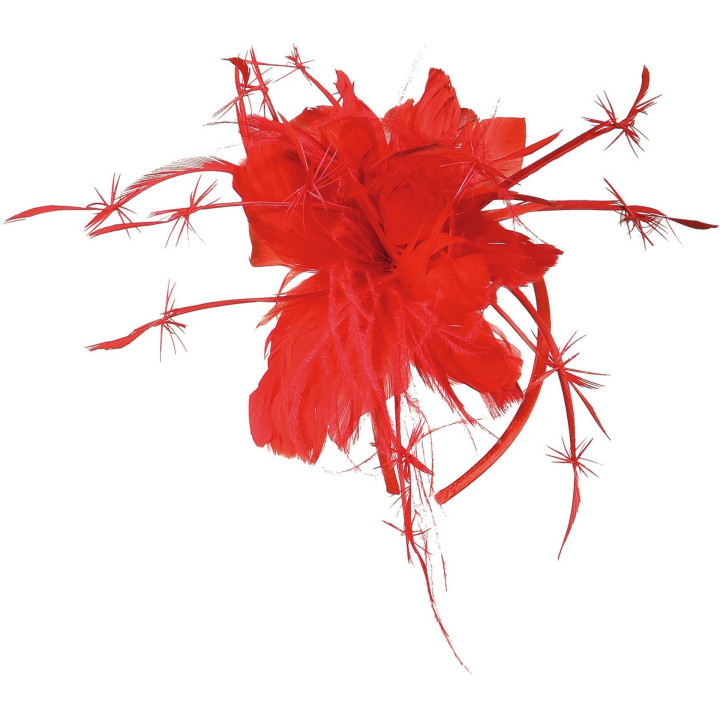 Cerchietto con Piume Rosse Vermiglio – Acconciatura Elegante e Sensuale