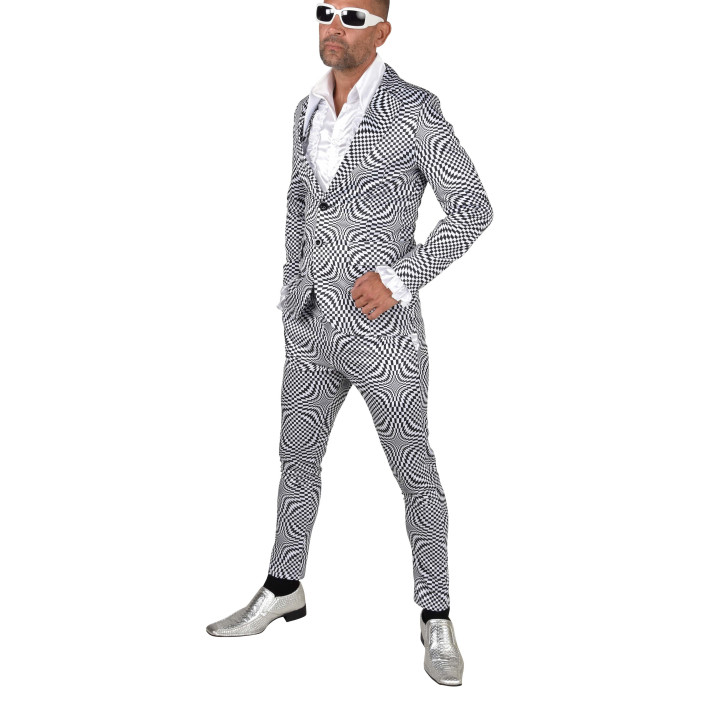 Completo uomo Op Art bianco e nero