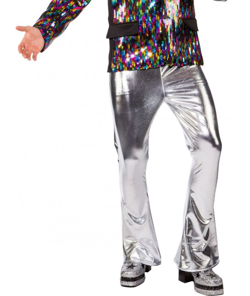 Pantaloni disco silver
