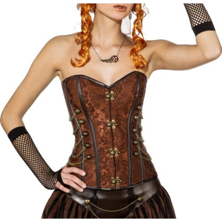 Corpetto damascato marrone