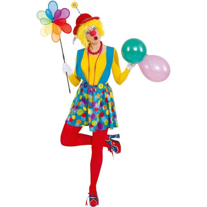 Costume Clown Salopette con Gonna - Divertente e Colorato