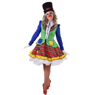 Costume Donna Clown Scozzese - Simpatico e Colorato