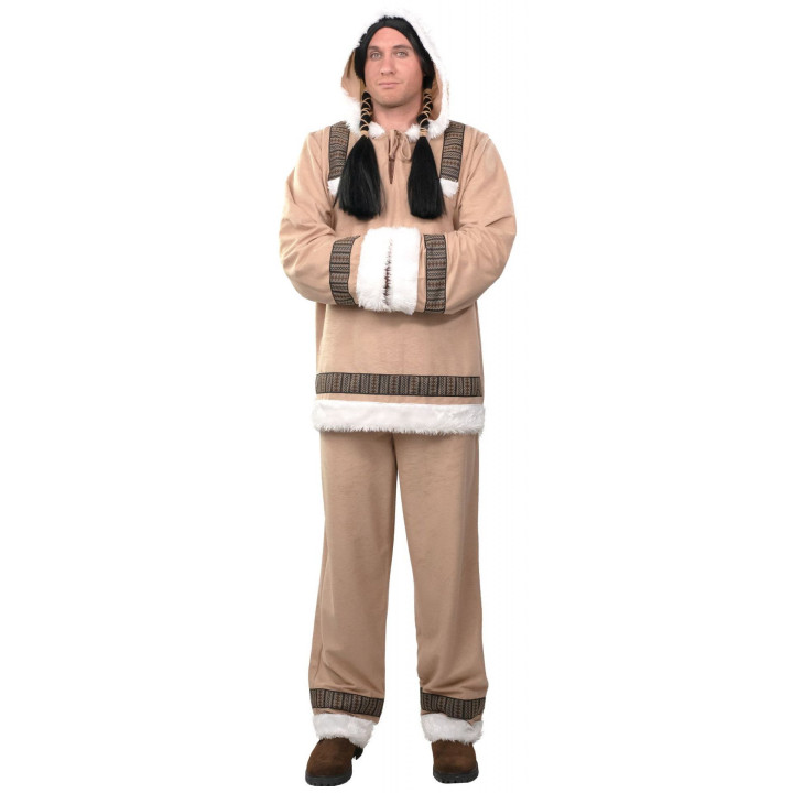 Costume Eschimese Uomo | Abito Tradizionale Inuit con Ecopelliccia
