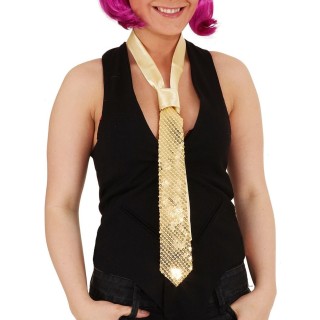 Cravatta paillettes oro