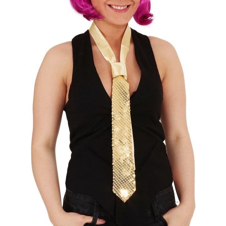 Cravatta paillettes oro