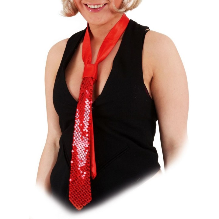 Cravatta paillettes rossa