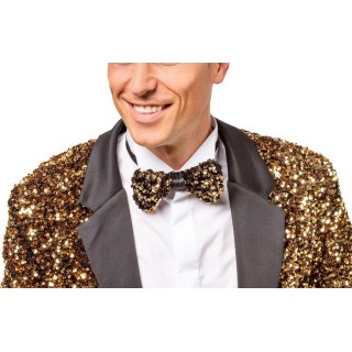 Cravattino gold a farfalla in paillettes