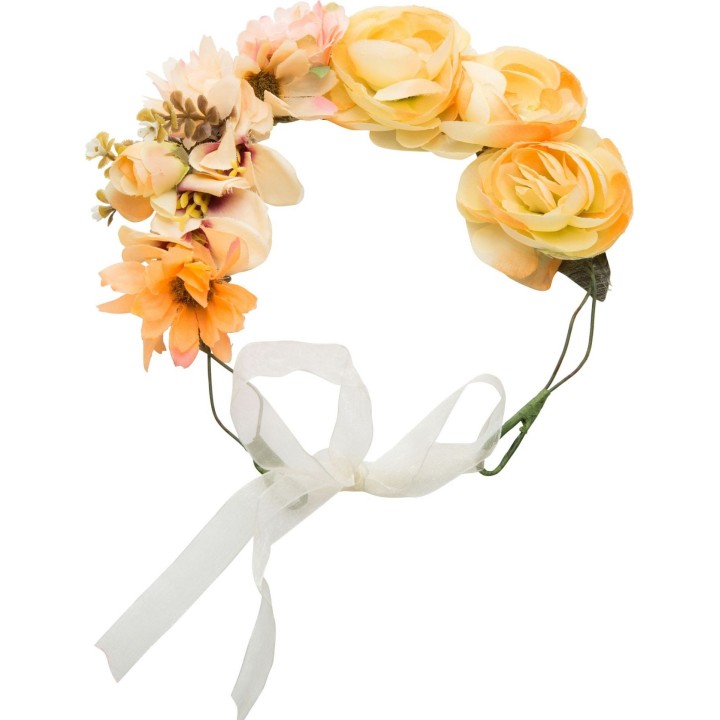 Diadema Floreale Giallo – Coroncina Musa Greca per Feste, Teatro e Travestimenti