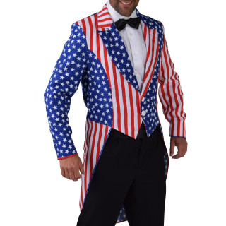 Frac America Uomo – Giacca Showman con Bandiera Americana, Stelle e Strisce USA