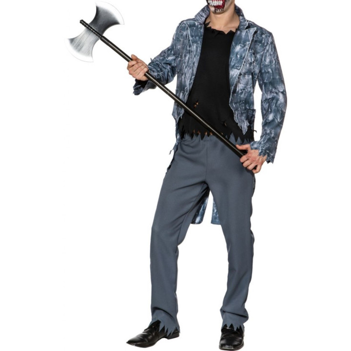 Frac Gotich – Giacca Uomo Gothic Rave in Jeans Delavé con Effetto Strappato