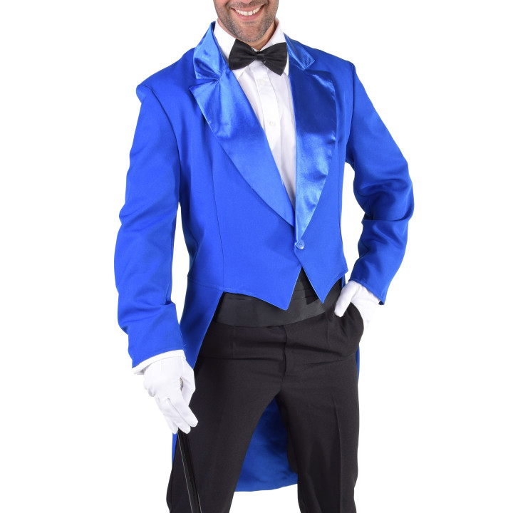 Frac Lusso Blu Uomo – Eleganza da Showman con Raso Lucido