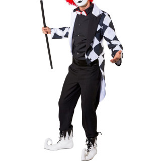 Frac Pierrot – Giacca a Scacchiera Bianco e Nero per Showman