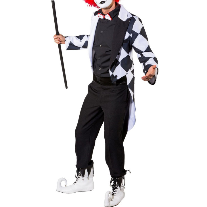 Frac Pierrot – Giacca a Scacchiera Bianco e Nero per Showman