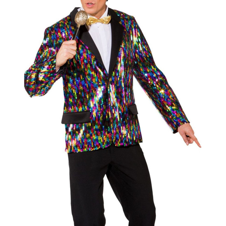Giacca disco paillettes multicolore
